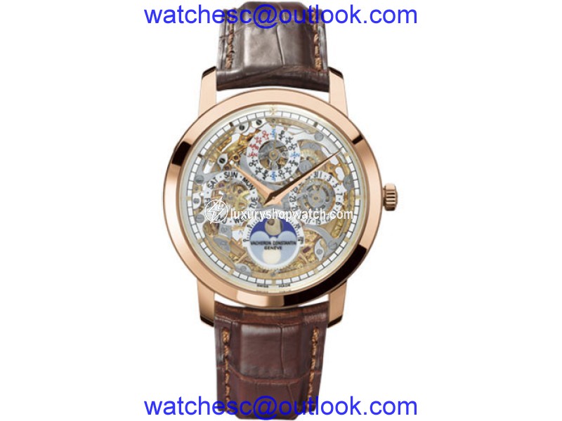 Vacheron Constantin Traditionnelle 43172/000R-9241 18K Pink Gold with Skeleton Dial 39mm Mens Watch Vacheron Constantin