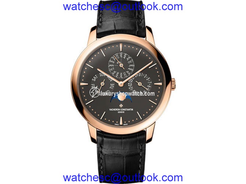 Vacheron Constantin Patrimony 43175/000R-B343 18K Rose Gold & Leather with Anthracite Dial Automatic 41mm Mens Watch Vacheron Constantin