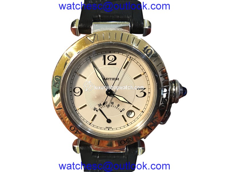 Cartier Pasha W3101255 Power Reserve Leather and Stainless Steel 38mm Mens Watch |Cartier