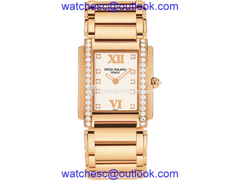 Patek Philippe 4910-11R-011 18K Rose Gold with Diamond 25 mm Womens Watch Patek Philippe