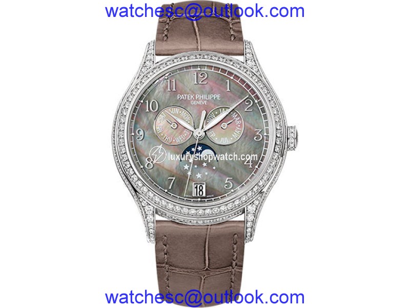 Patek Philippe 4948G-001 18K White Gold / Leather 38mm Womens Watch Patek Phillipe