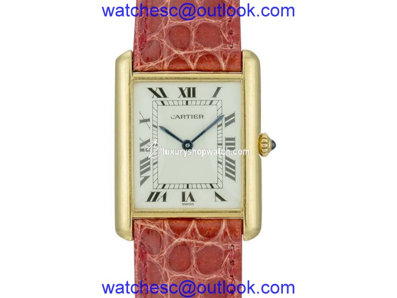 Cartier Classic Paris Tank 18K Yellow Gold & Beige Dial 29mm Womens Watch Cartier