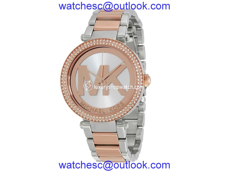 Michael Kors Parker MK6314 Rose Gold Tone & Stainless Steel 39mm Womens Watch Michael Kors