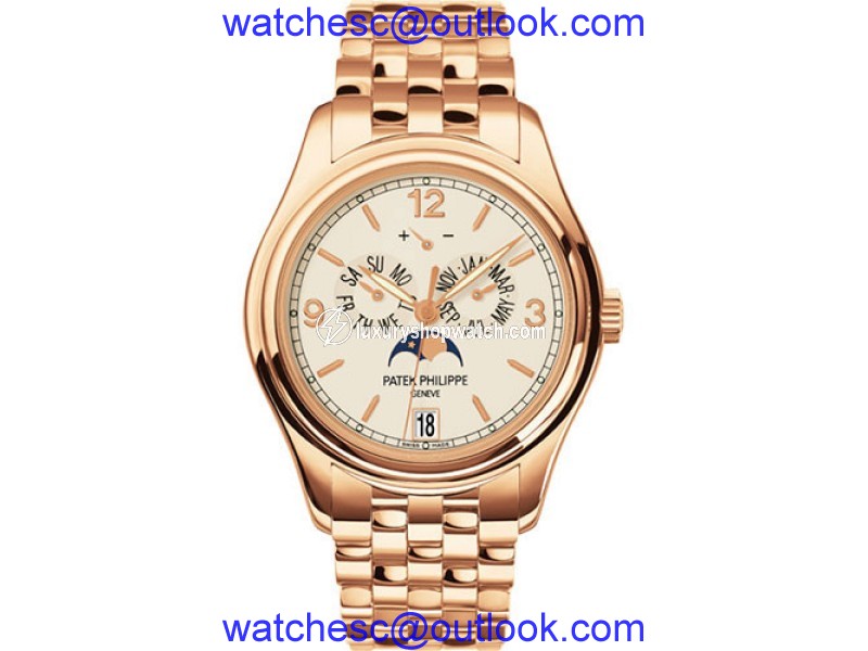 Patek Philippe 5146/1R-001 18K Rose Gold with Cream Dial 39mm Mens Watch Patek Phillipe