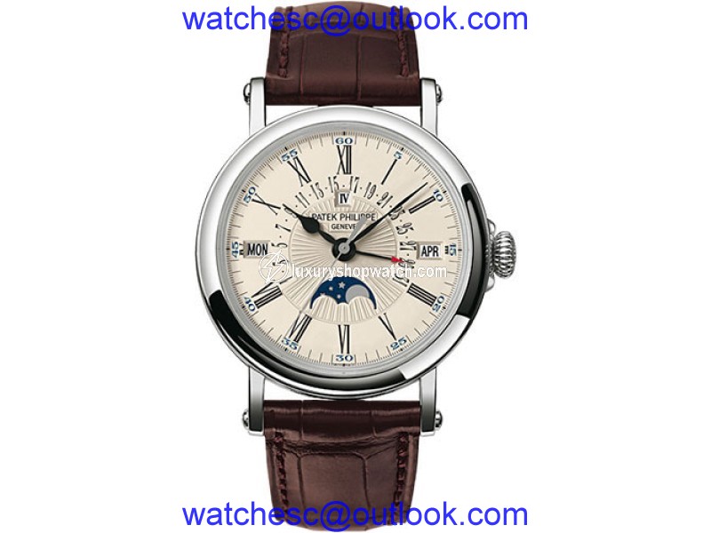 Patek Philippe 5159g 18K White Gold & Leather 38mm Mens Watch Patek Philippe