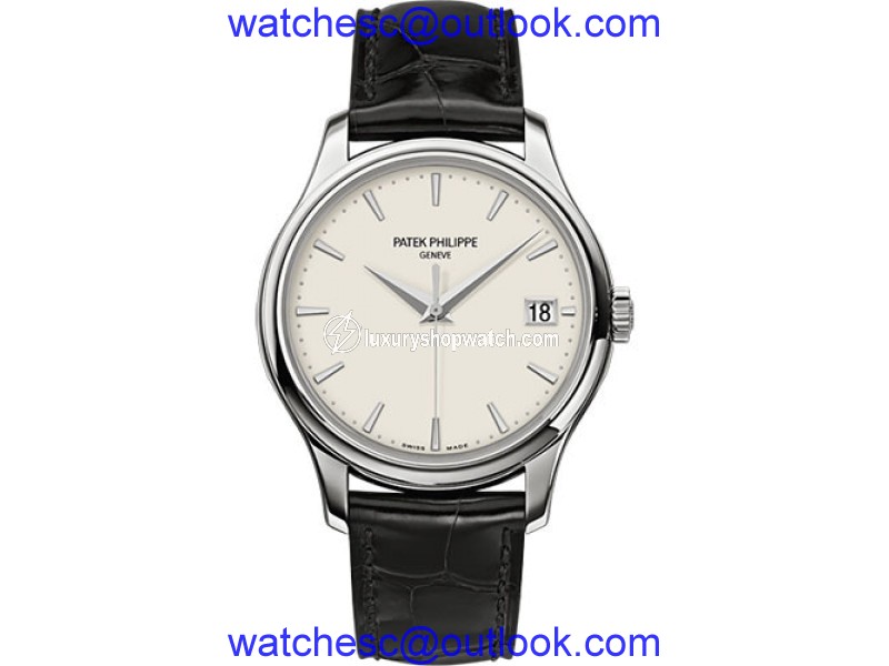 Patek Philippe Calatrava 5227G-001 Ivory Dial Leather Mens 39mm Watch Patek Philippe
