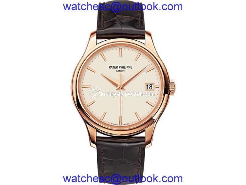 Patek Philippe Calatrava 5227R-001 18K Rose Gold / Leather with Ivory Dial 39mm Mens Watch Patek Phillipe