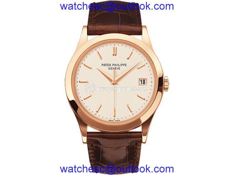 Patek Philippe Calatrava 5296R-010 18K Rose Gold Leather 38mm Mens Watch |Patek Philippe| Buy at TrueFacet