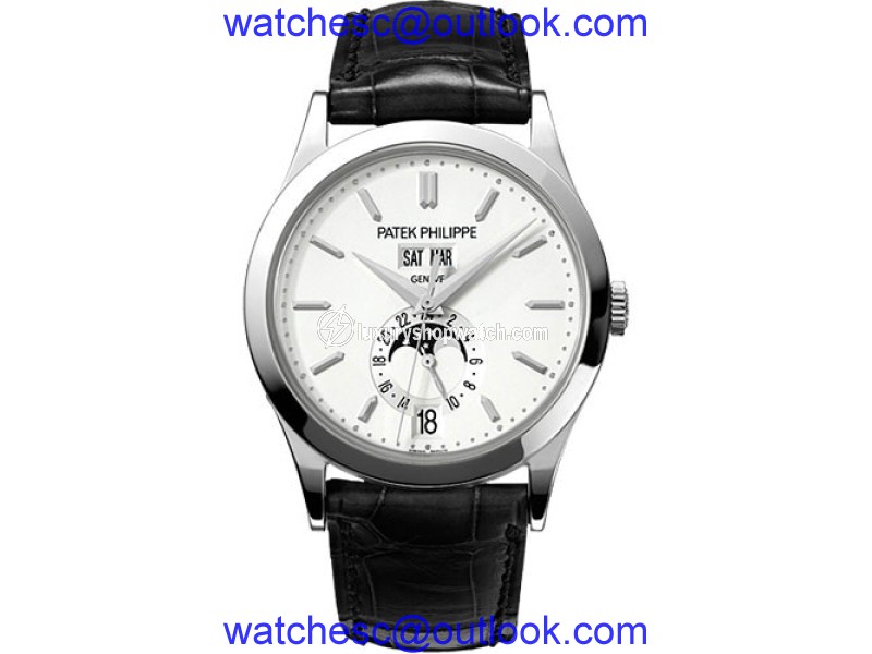 Patek Philippe 18K White Gold with Silvery Opaline Dial 38mm Mens Watch Patek Phillipe