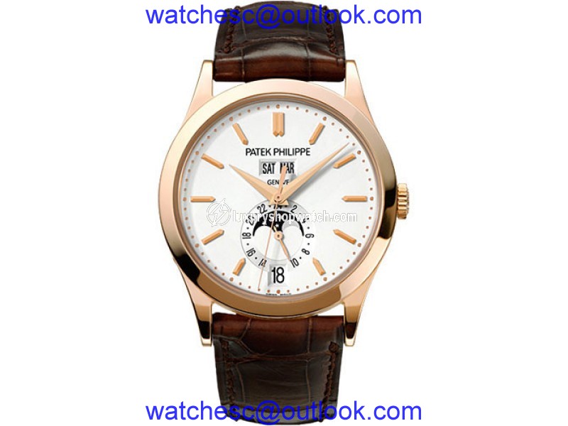 Patek Philippe 18K Rose Gold / Leather Automatic 38mm Mens Watch Patek Phillipe