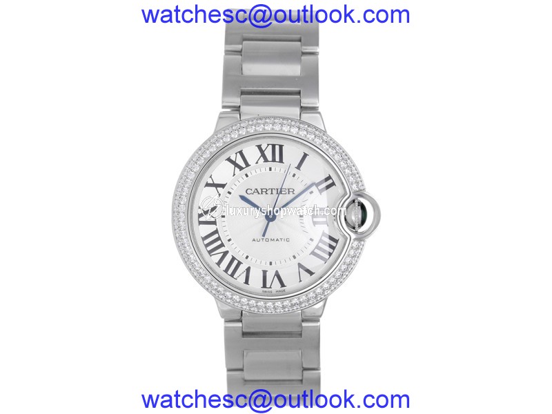 Cartier Ballon Bleu WE9006Z3 18K White Gold wDiamond Automatic 36mm Unisex Watch Cartier