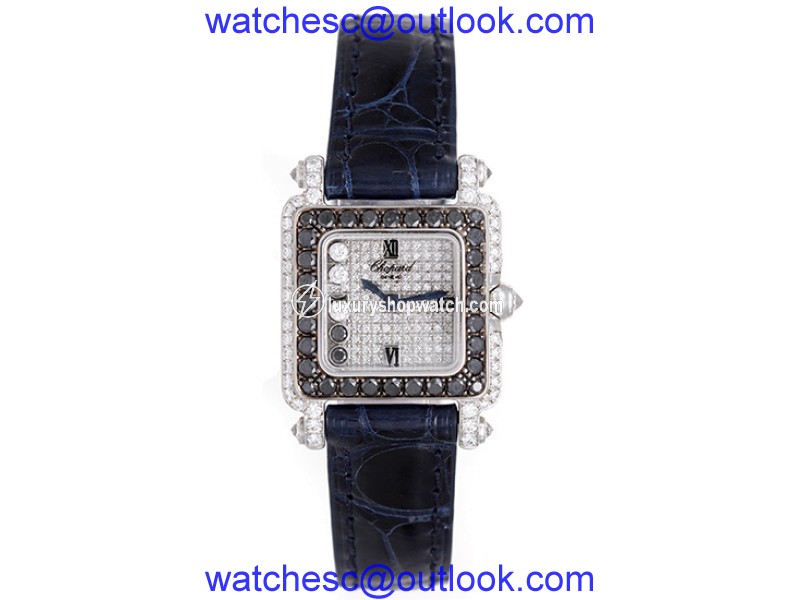 Chopard Happy Diamonds 276852-1025 18K White Gold Diamonds 23mm Womens Watch
