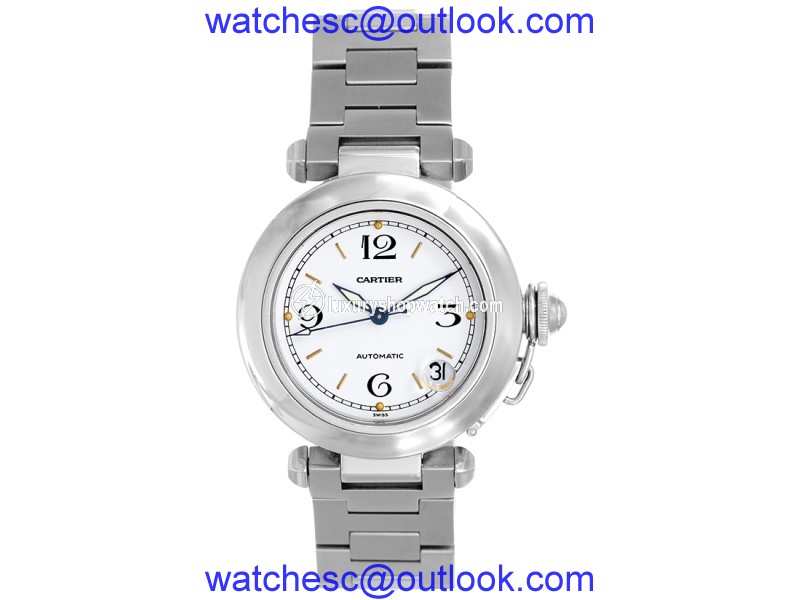 Cartier Pasha C W31074M7 Stainless Steel White Dial Automatic 35mm Unisex Watch Cartier