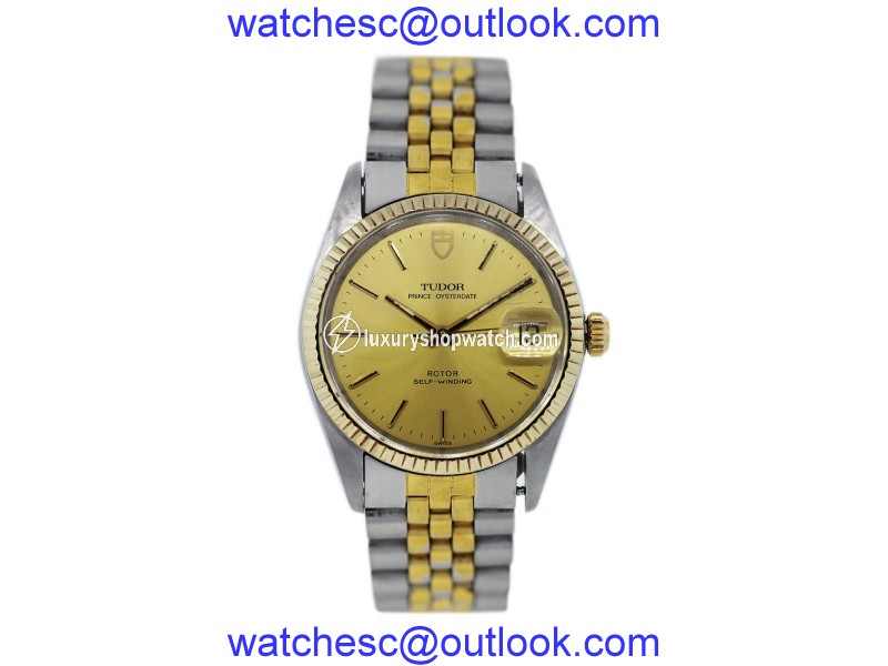Tudor Oyster Date Prince 75203 Two-Tone Stainless Steel and Yellow Gold Plated 36mm Mens Watch Tudor