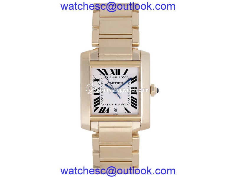 Cartier Tank Francaise W50001R2 18K Yellow Gold Automatic 28mm Mens Watch Cartier
