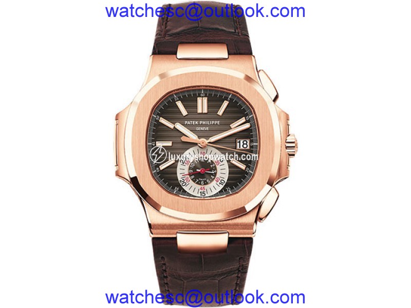 Patek Philippe 5980R 18K Rose Gold with Nautilus Black-Brown Dial Automatic 40.5mm Mens Watch Patek Phillipe