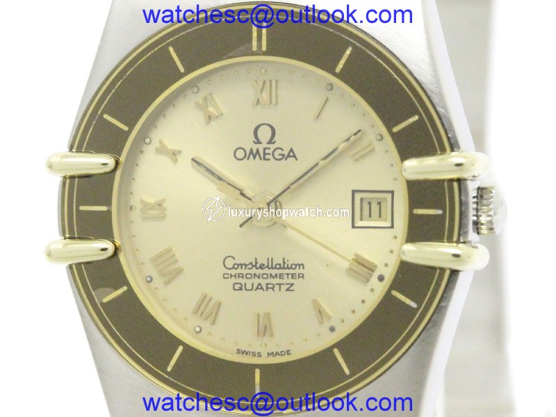 Omega Constellation 18K Yellow Gold & Stainless Steel 26mm Womens Watch |