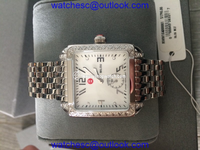 Michele Milou MWW15A000001 Stainless Steel & Diamonds 33mm Womens Watch Michele