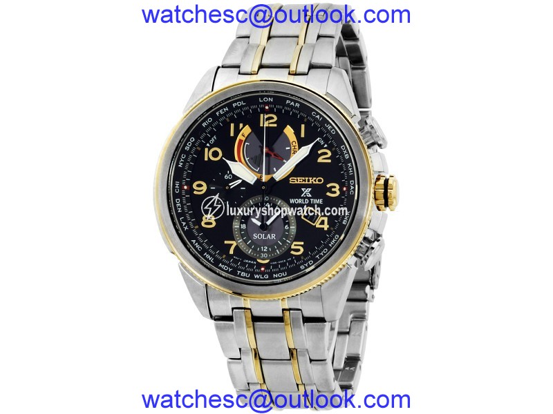 Seiko Prospex SSC508 Two Tone Stainless Steel Quartz 42mm Mens Watch Seiko