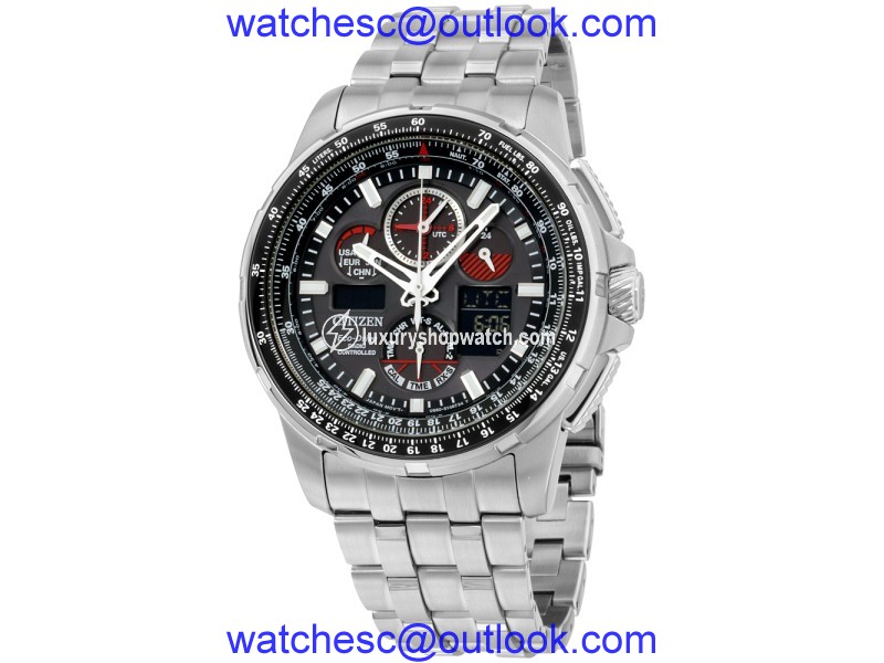 Citizen Skyhawk AT JY805051E Stainless Steel Quartz 47mm Mens Watch Citizen