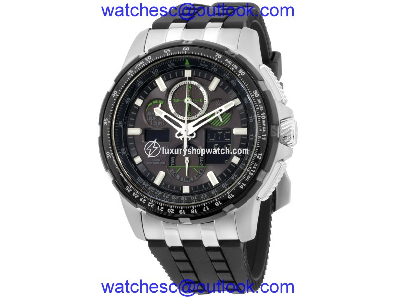 Citizen Skyhawk AT JY805108E Stainless Steel & Silicone Quartz 47mm Mens Watch Citizen