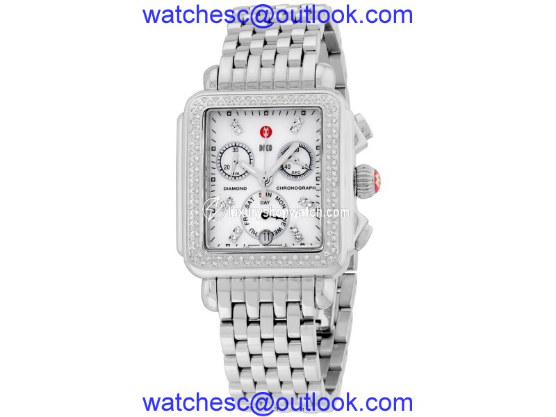 Michele Deco MWW06P000099 Stainless Steel & Mother of Pearl Dial 33mm Womens Watch Michele
