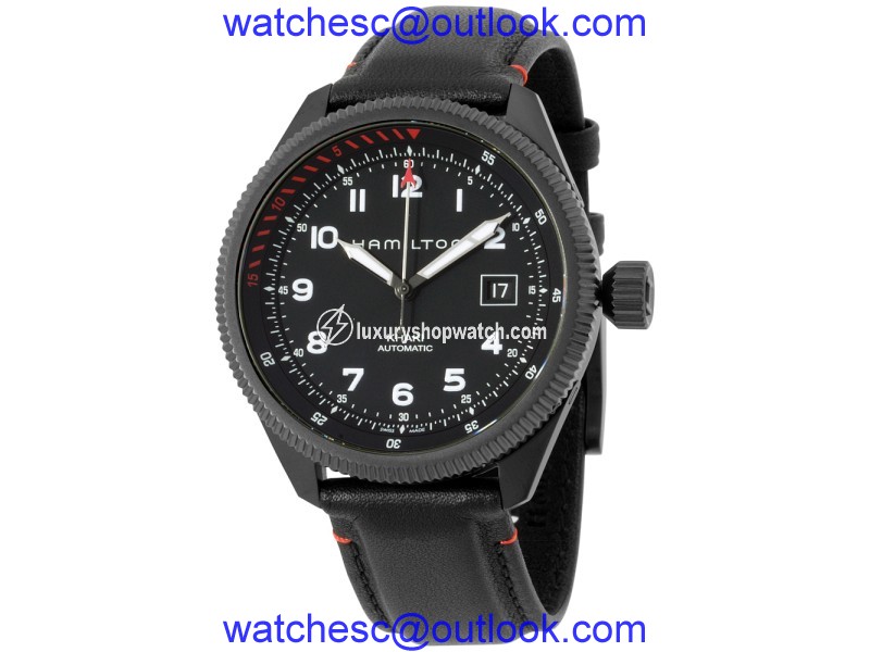 Hamilton Khaki Takeoff Air Zermatt H76695733 Stainless Steel Black Dial Automatic 42mm Mens Watch Hamilton