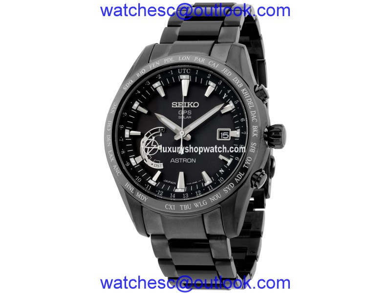 Seiko Astron SSE089 Titanium with Black Dial 45mm Mens Watch Seiko