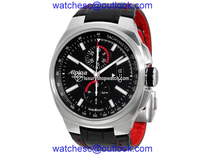 Alpina Racing AL725B5AR26 Stainless Steel & Leather Automatic 45mm Mens Watch Alpina