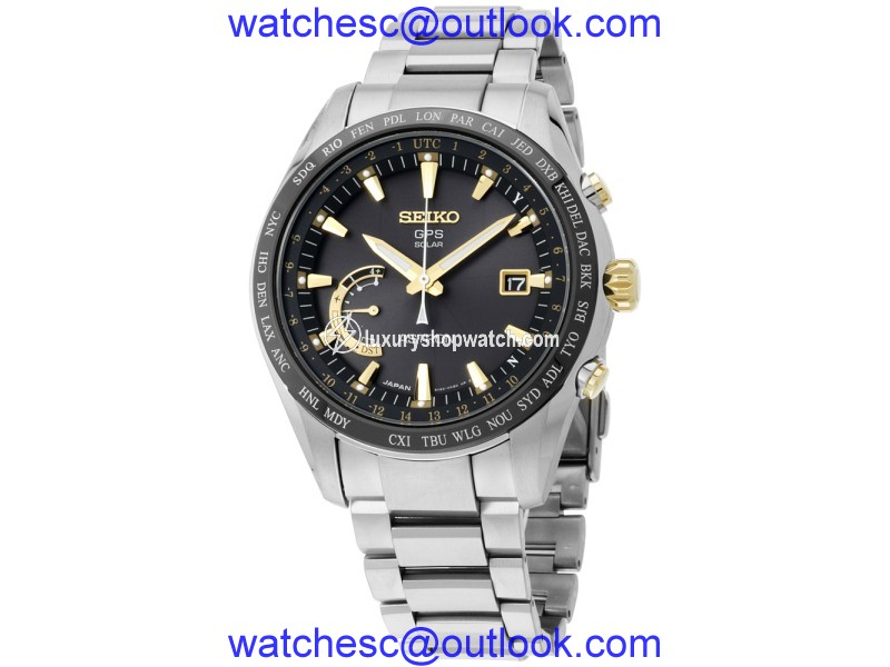 Seiko Astron SSE087 Titanium with Black Dial 45mm Mens Watch Seiko