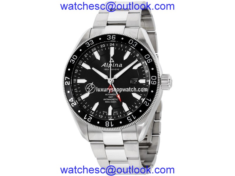 Alpina Alpiner 550G5AQ6B Black Dial Stainless Steel 44mm Mens Watch Alpina