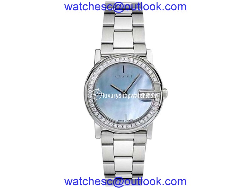 Gucci YA101514 Stainless Steel Blue Mother of Pearl Dial 28mm Womens Watch Gucci