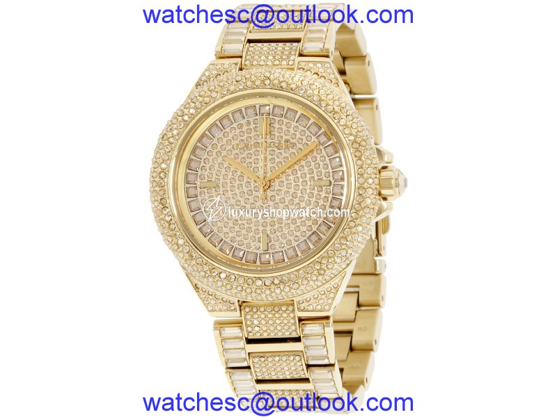 Michael Kors Camille MK5720 Crystal Covered Gold Tone Stainless Steel 44mm Womens Watch Michael Kors