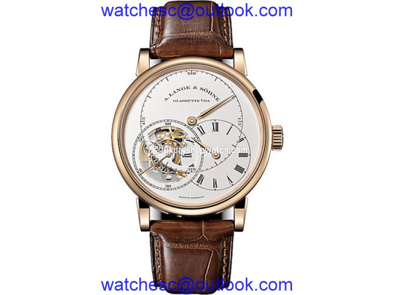A. Lange and Sohne Richard Lange Tourbillon 760.032 18K Rose Gold / Leather 41.9mm Mens Watch A. Lange and Sohne