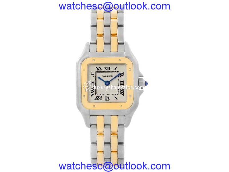 Cartier Panthere W25029B6 Stainless Steel & 18K Yellow Gold 22mm Womens Watch Cartier