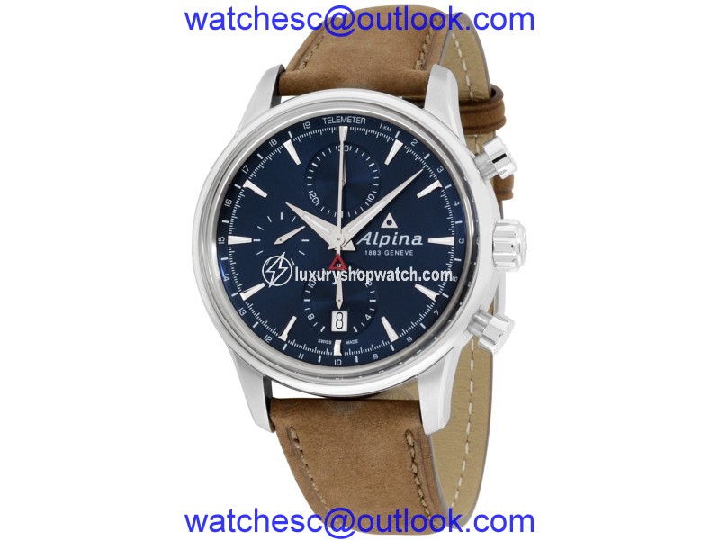 Alpina Alpiner AL750N4E6 Stainless Steel & Leather Automatic 42mm Mens Watch Alpina