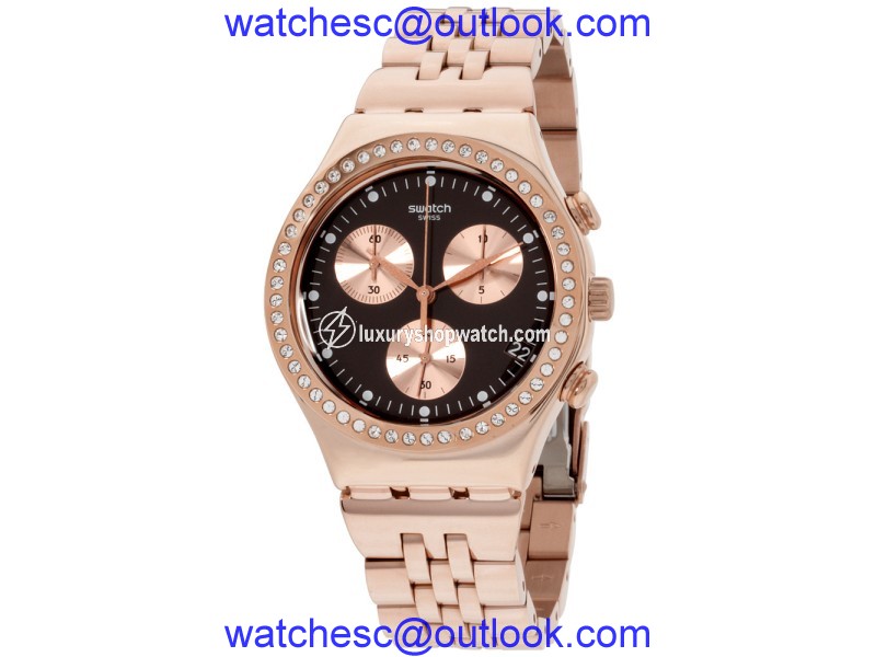 Swatch Irony YCG414G Rose Gold Tone Stainless Steel Quartz 40mm Womens Watch Swatch