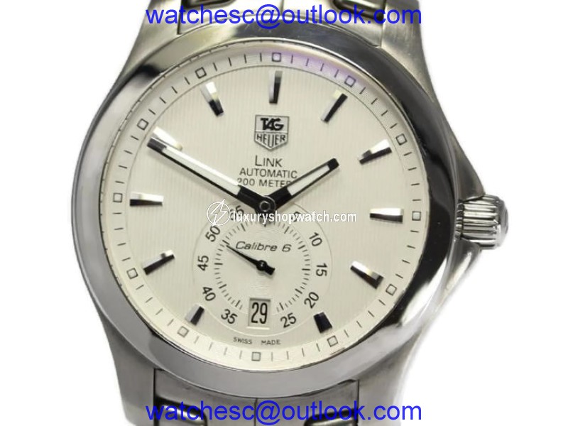 Tag Heuer Link Calibre WJF-211B Stainless Steel White Dial Automatic 39mm Men's Watch Tag Heuer