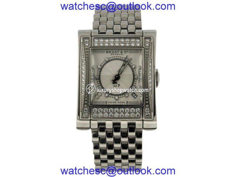 Bedat & Co. No.7 Stainless Steel Date Diamond Dial and Diamond Bezel Automatic 25.5mm x 32mm Watch Bedat & Co