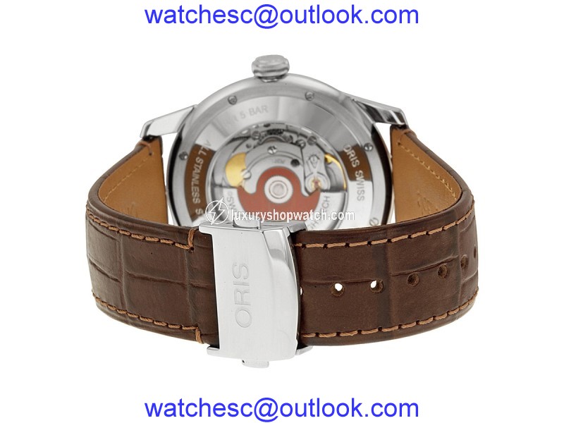 Oris Artelier 0173376704351-0712173FC Stainless Steel & Leather 40mm Watch Oris