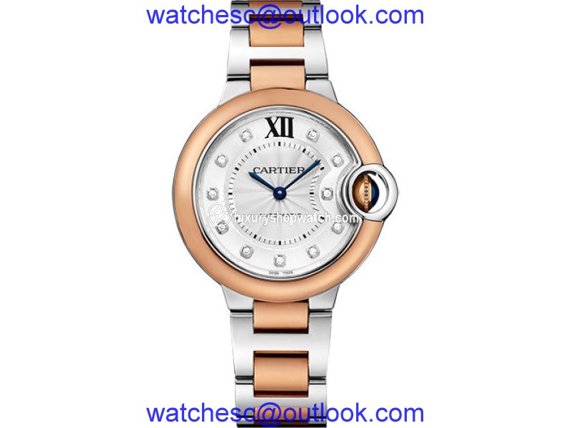 Cartier Ballon Bleu W3BB0006 Stainless Steel with Silver Dial 33mm Womens Watch Cartier