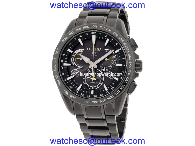 Seiko SSE079 Stainless Steel with Black Dial 45mm Mens Watch Seiko