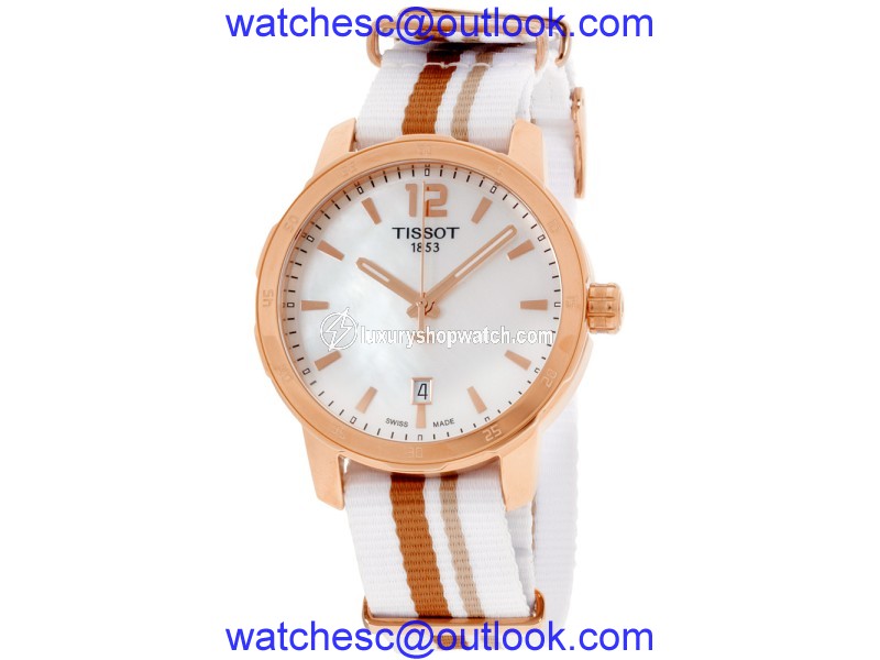 Tissot Quickster T0954103711700 Rose Gold Tone Stainless Steel & Nylon Quartz 40mm Unisex Watch Tissot