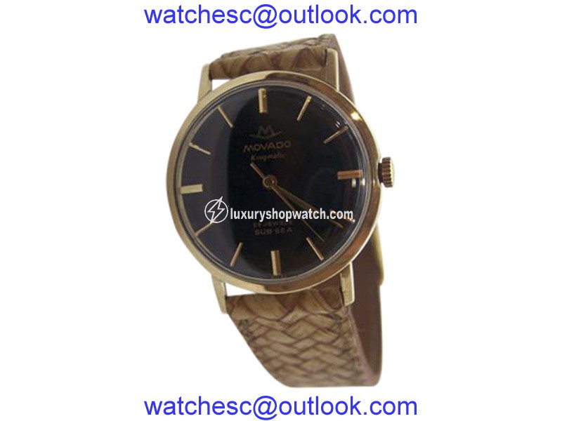 Movado Kingnatic Sub Sea 14K Yellow Gold Automatic 32.5 mm Mens Watch 1960s Movado