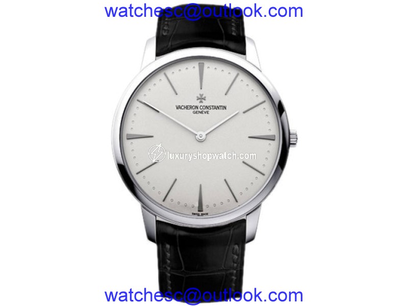 Vacheron Constantin Patrimony 81180/000G-9117 18K White Gold & Leather 40mm Mens Watch Vacheron Constantin