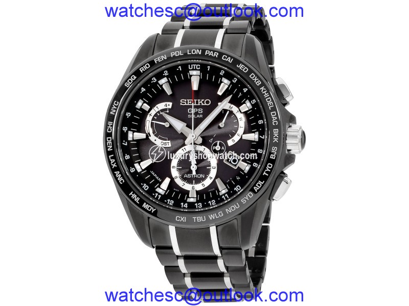 Seiko Astron SSE065 Limited Edition Black Coated Stainless Steel 45mm Mens Watch Seiko