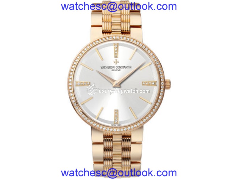 Vacheron Constantin Traditionnelle 81577/V01R-9271 18K Rose Gold with Silver Dial Manual Wind 38mm Mens Watch Vacheron Constantin