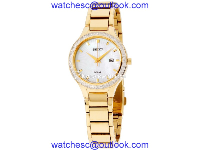 Seiko Core SUT138 Gold Tone Stainless Steel with Mother Of Pearl Dial 29mm Womens Watch Seiko