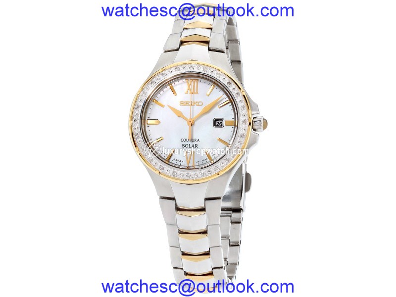 Seiko Coutura SUT240 Two Tone Stainless Steel with Mother of Pearl Dial 29mm Womens Watch Seiko