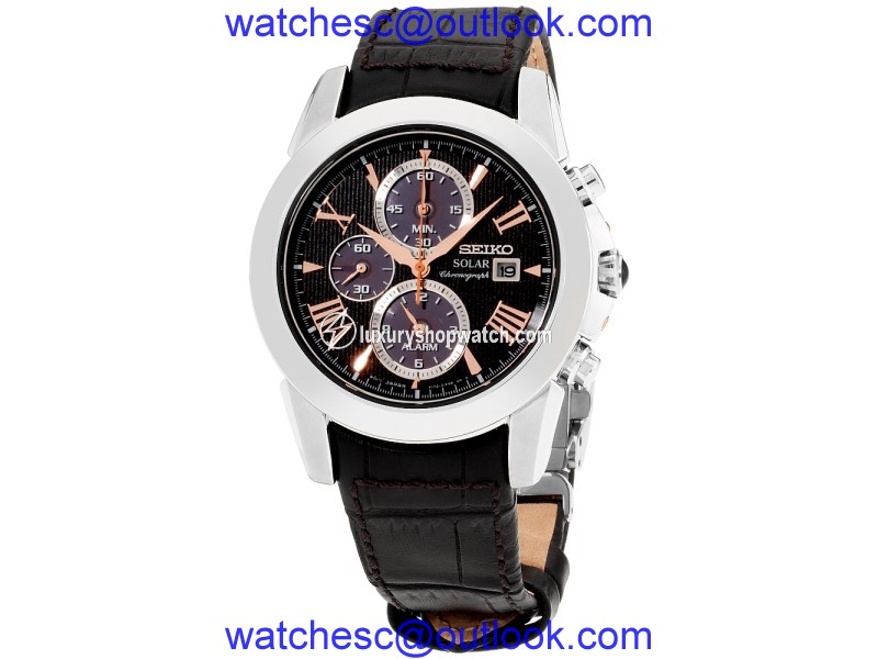 Seiko Le Grand Sport SSC379 Stainless Steel & Leather Quartz 42mm Mens Watch Seiko
